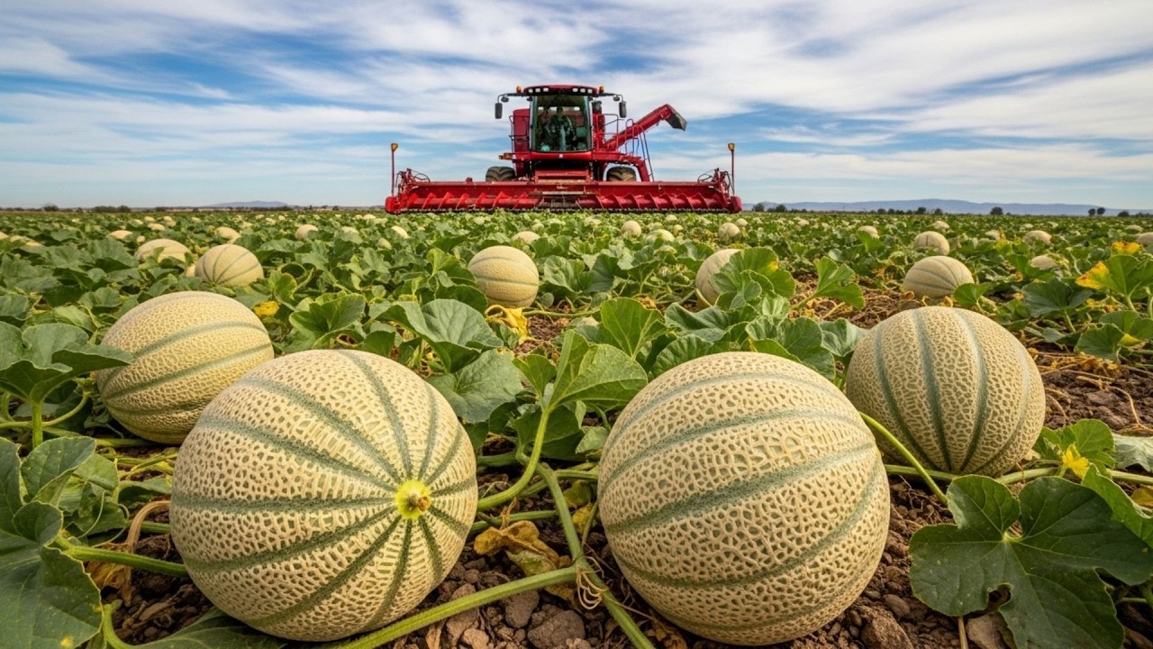 Как выращивают, собирают и упаковывают дыни канталупы | Документальный фильм о сельском хозяйстве