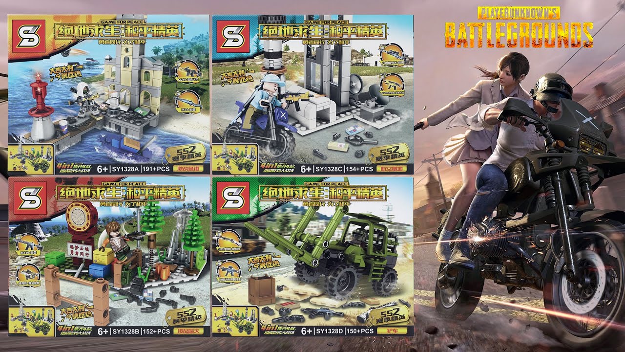 Lego PUBG: 4 Sets in 1 to Big PLAYERUNKNOWN’S BATTLEGROUNDS Unbox & Speed Build | Chinese Lego