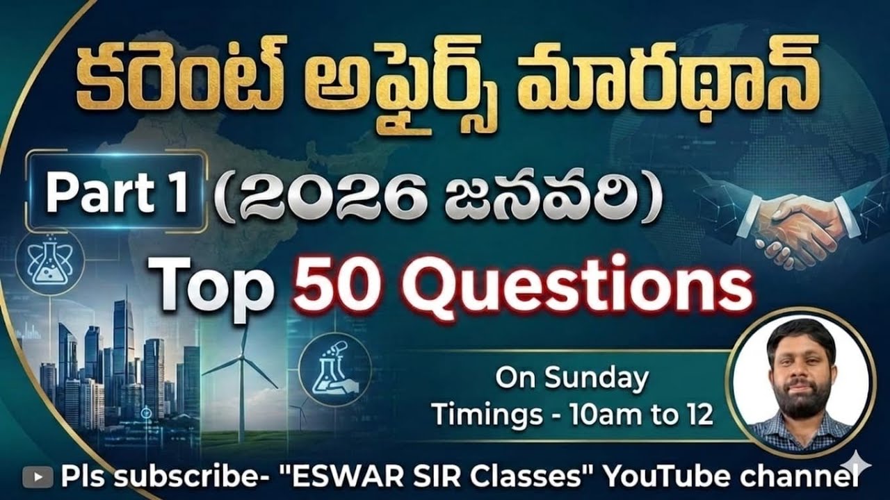 2026 జనవరి కరెంట్ అఫైర్స్ (పార్ట్ -1)