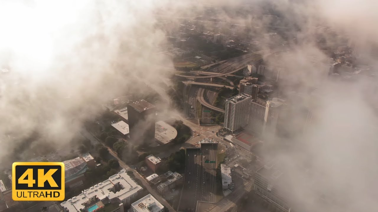 City Flyover with Clouds - Free Stock Footage 4K - Royalty Free [City]