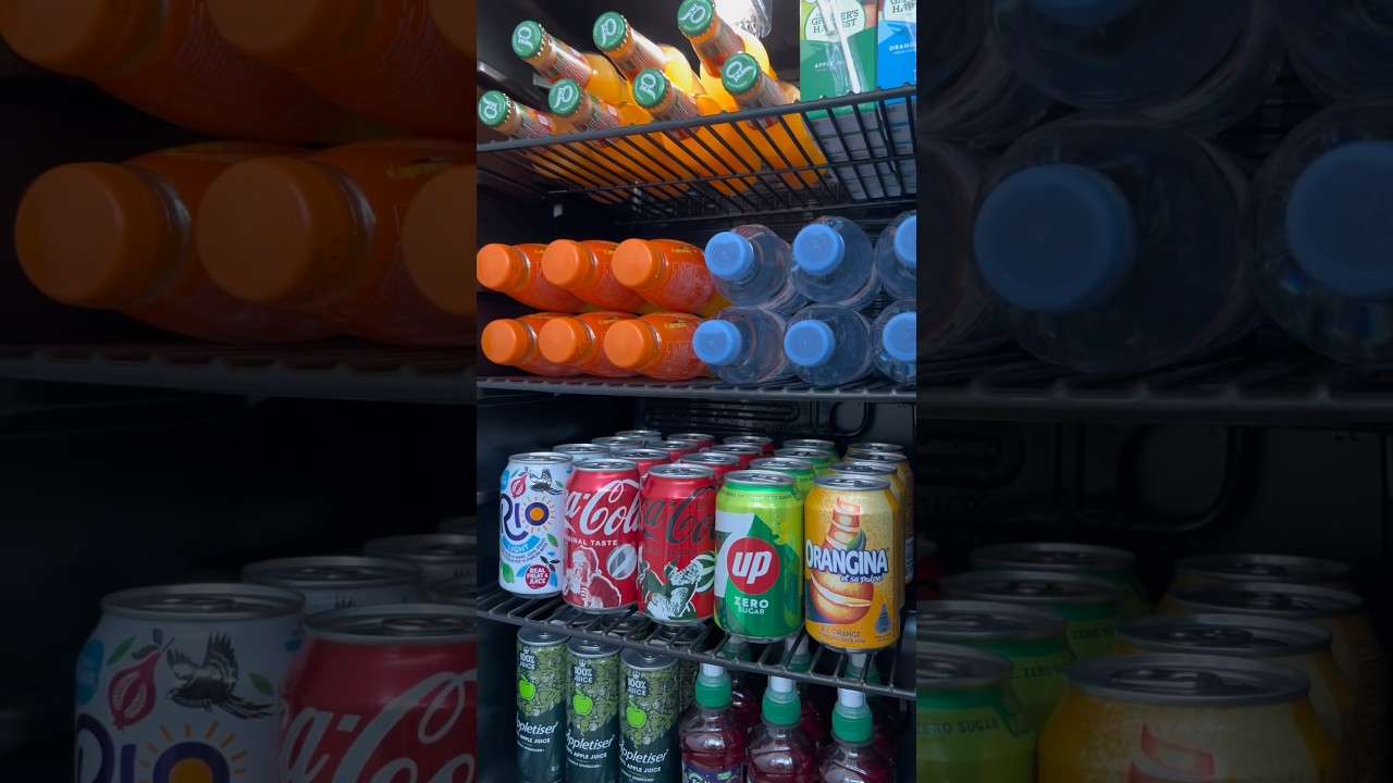 restock the drinks fridge with me! 🧋🪩 #restock #asmr #satisfying #organization #fridgeorganization