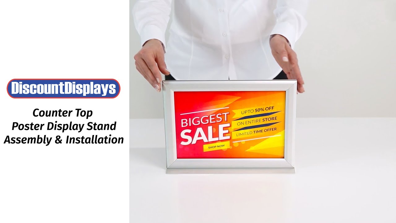Counter Top Poster Display Stand - Assembly & Installation