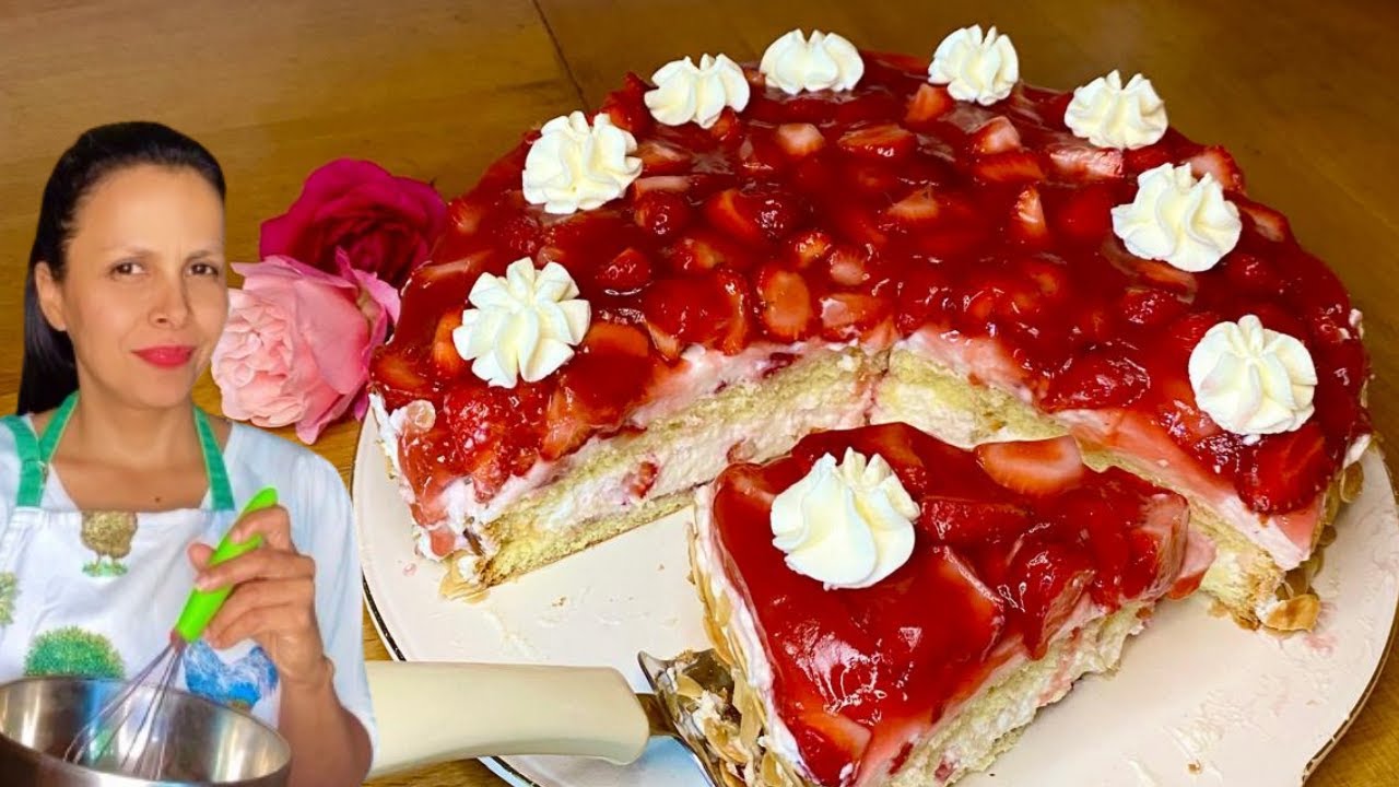 TORTA DE MORANGO FÁCIL