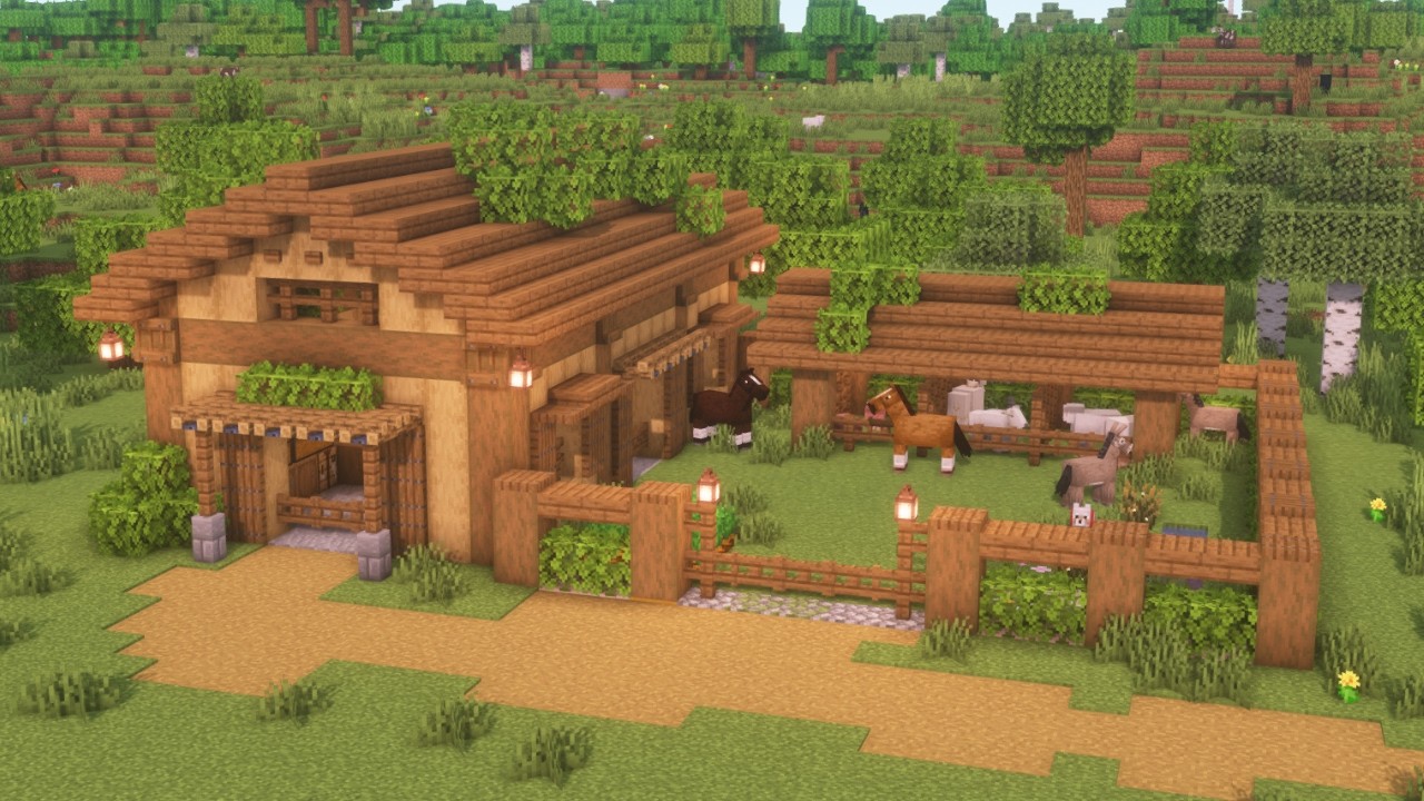 [Minecraft] 🐎🐑 Aesthetic Animal Barn / Tutorial