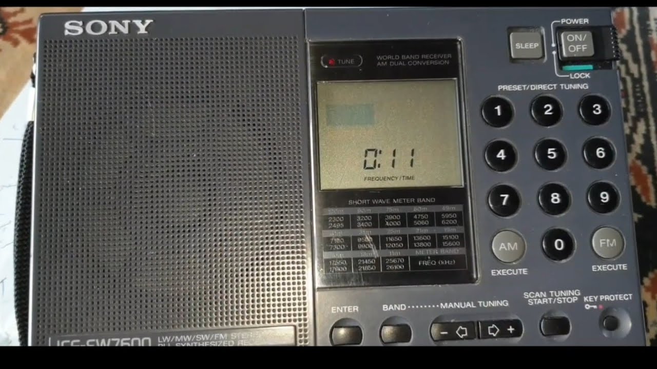 راديو سوني ياباني إنتاج ١٩٩٠-١٩٩٤ اربع موجات اي سي اف - اس دبليو ٧٦٠٠ Radio Sony  ICF sw7600
