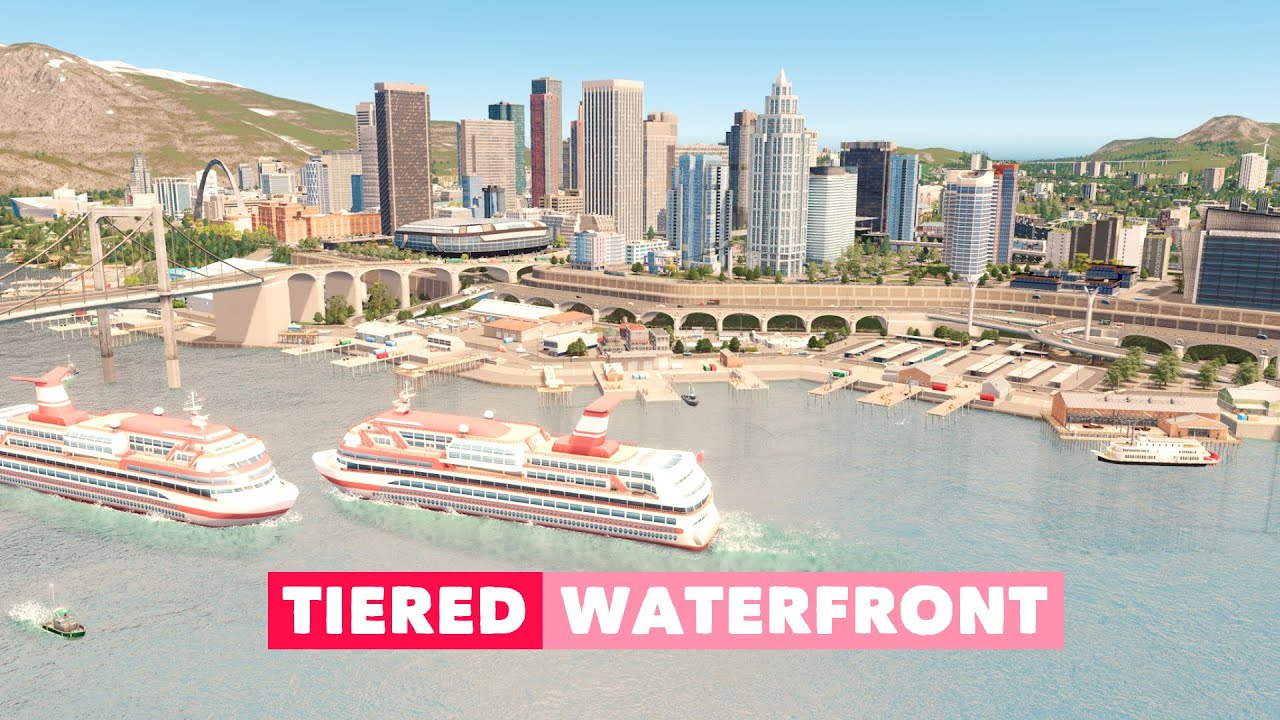 20 Minute Timelapse of Designing a Tiered Waterfront in Cities: Skylines
