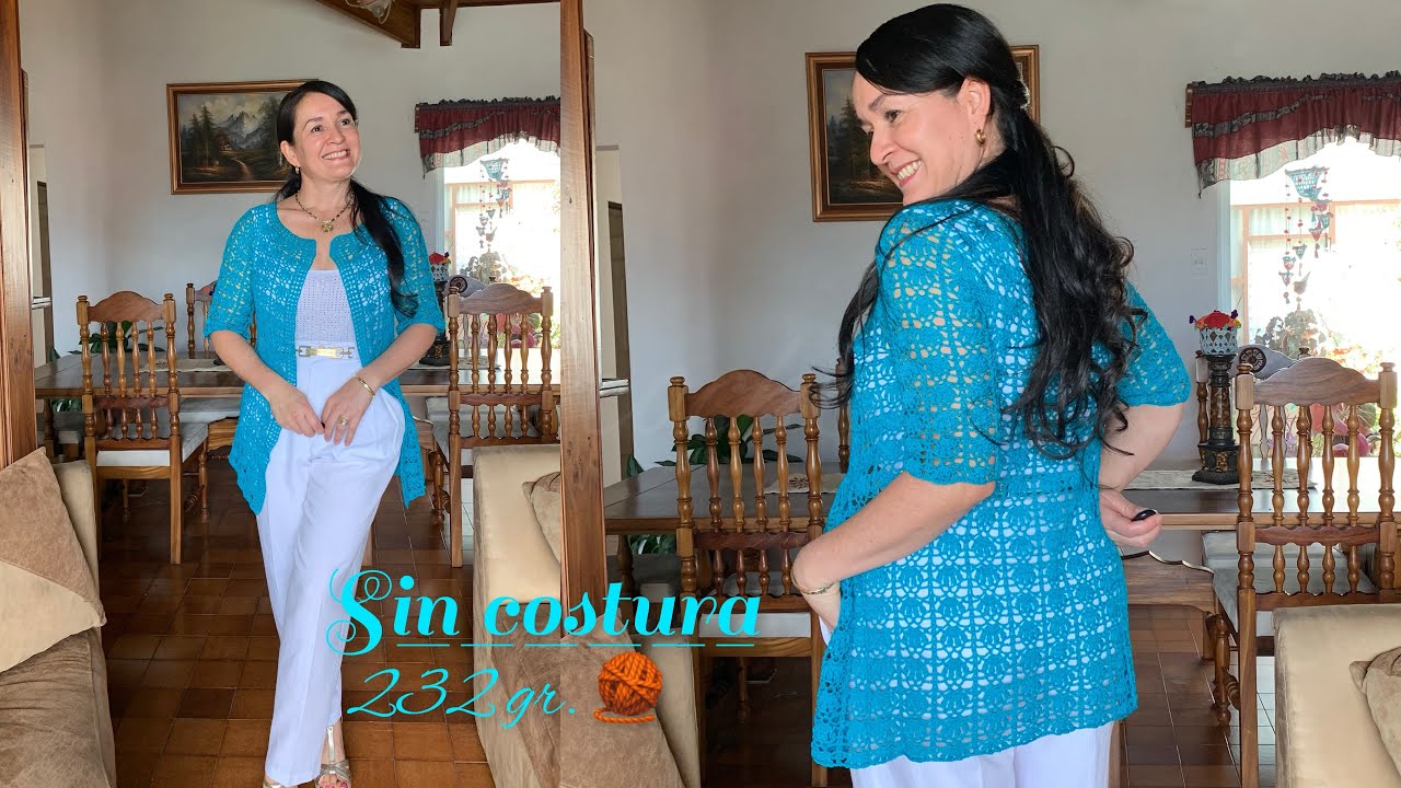 Cardigan a crochet: 230 gr. punto crocheritas muy facil de hacer. gracias por seguirme