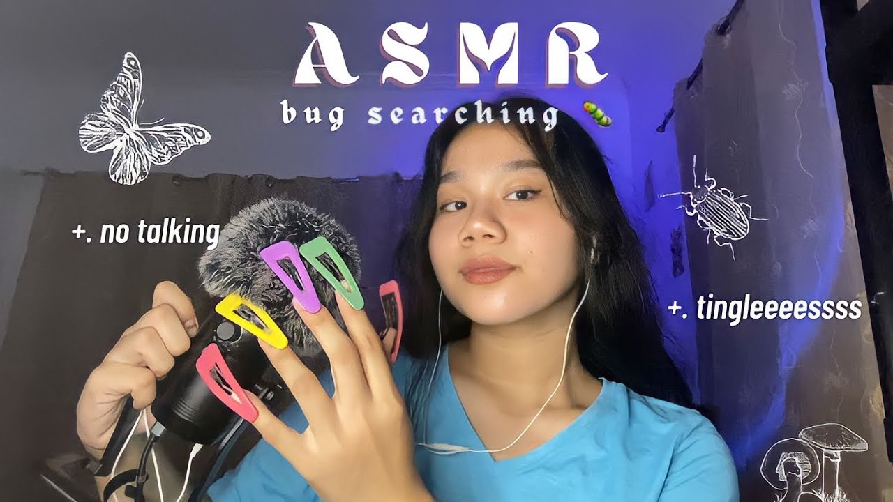 ASMR | Bug Searching NO TALKING [  massage, plucking, mouth sounds, visual triggers ] 🇵🇭