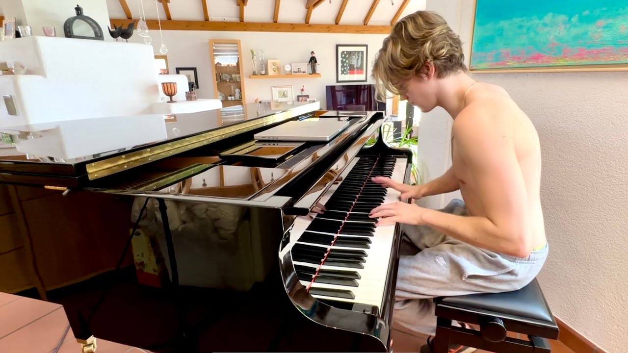 Playing piano in my house in Germany