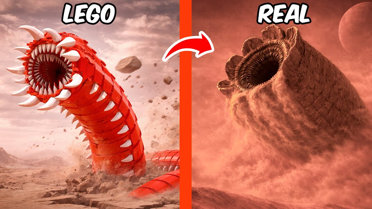 Sobreviviendo al gusano monstruo y al gusano de arena de Dune en LEGO | AM Bricks ESP