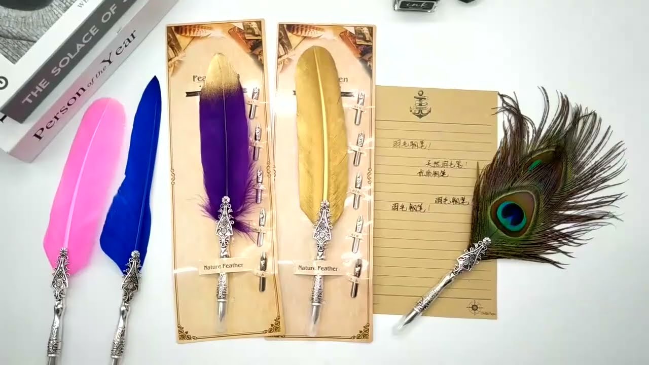 🖋️ Retro Vintage Calligraphy Feather Dip Pen Set | Timeless Writing Elegance! ✍️✨