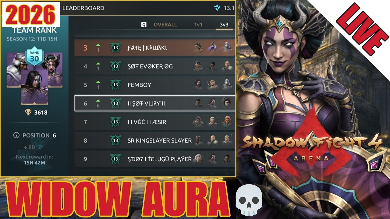 Widow Aura in Shadow Fight 4 Arena Live 2026