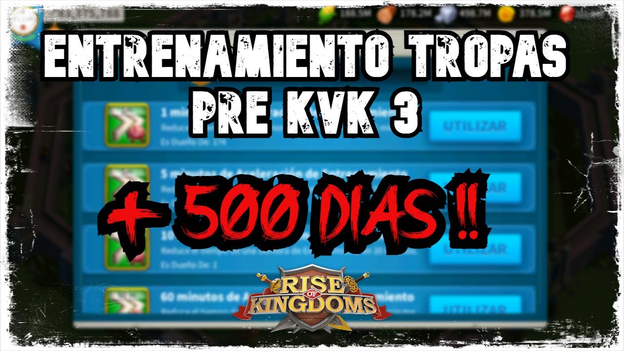 ENTRENAMIENTO TROPAS PRE KVK 3, GASTANDO +500 DIAS !! Rise of Kingdoms. Reino 1955.
