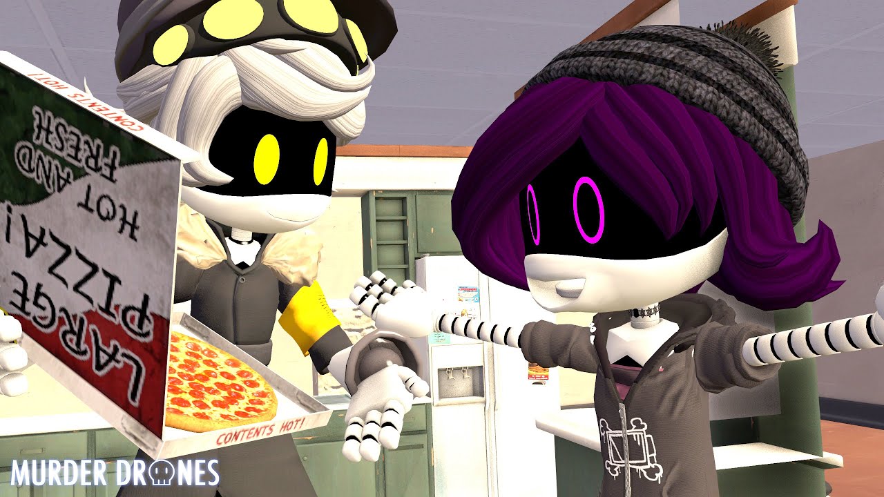 Murder Drones Funny Animation: UZI WANTS A PIZZAAAA!!!!