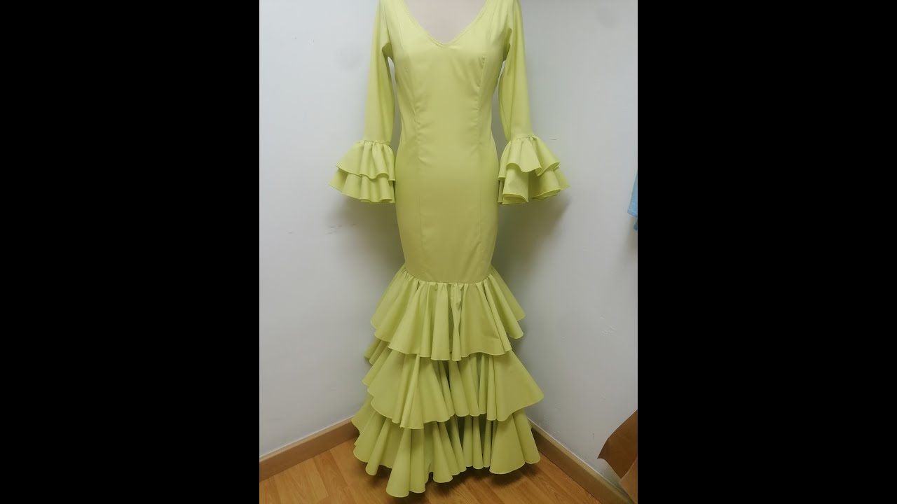 COMO CALCULAR Y CORTAR LOS VOLANTE PARA UN TRAJE DE FLAMENCA DE 3 VOLANTES