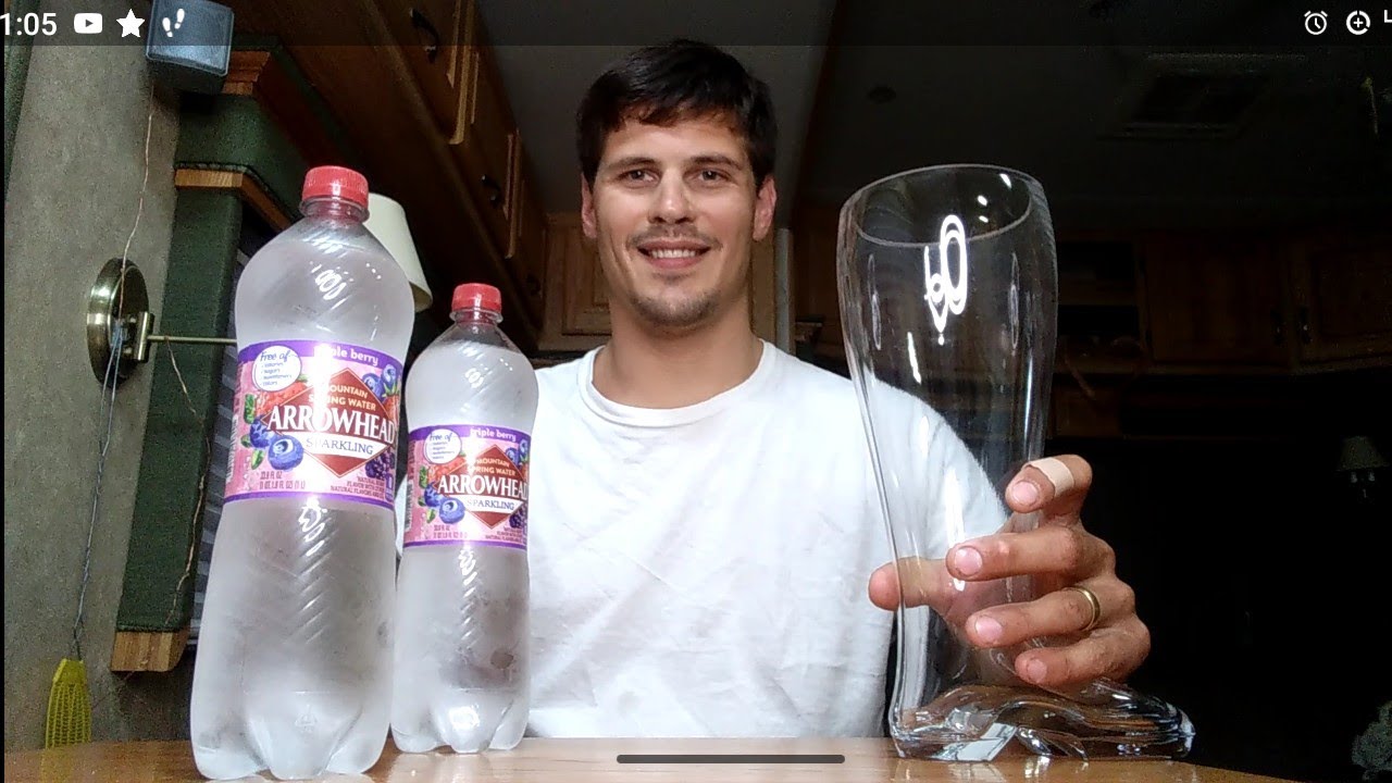 2 liter chug triple berry Sparkling water using 2 liter das boot 52 seconds!