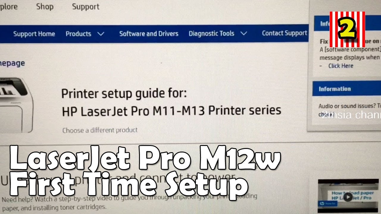 First Time Setup Connect Operate HP Laser Jet Pro M12W Wireless Windows 10