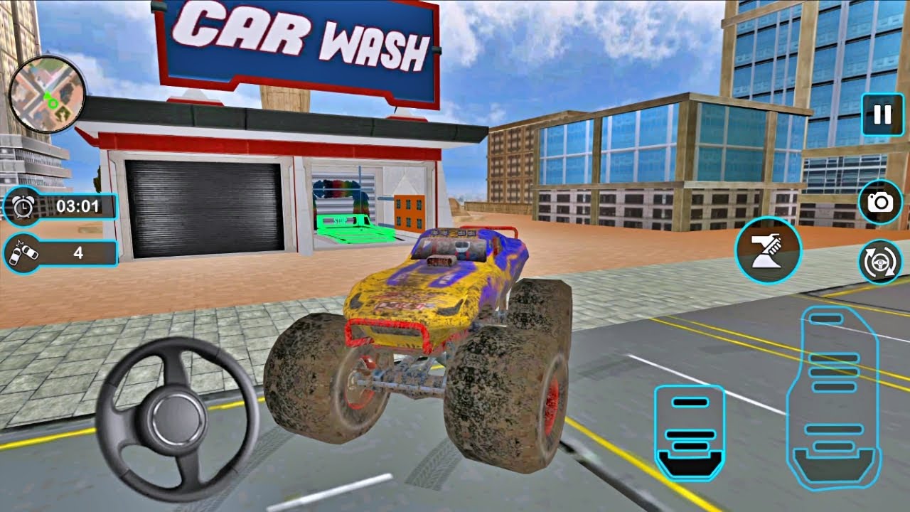 Car Wash Garage Service Workshop - Monster Truck Modern Auto Wash - Android Gameplay