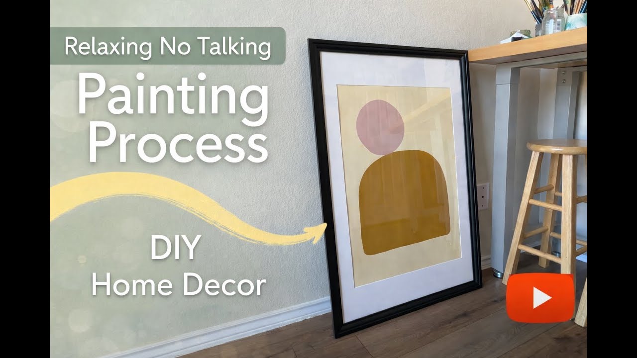 Relaxing Painting Process | No Talking Art, Calm Music & DIY Home Decor