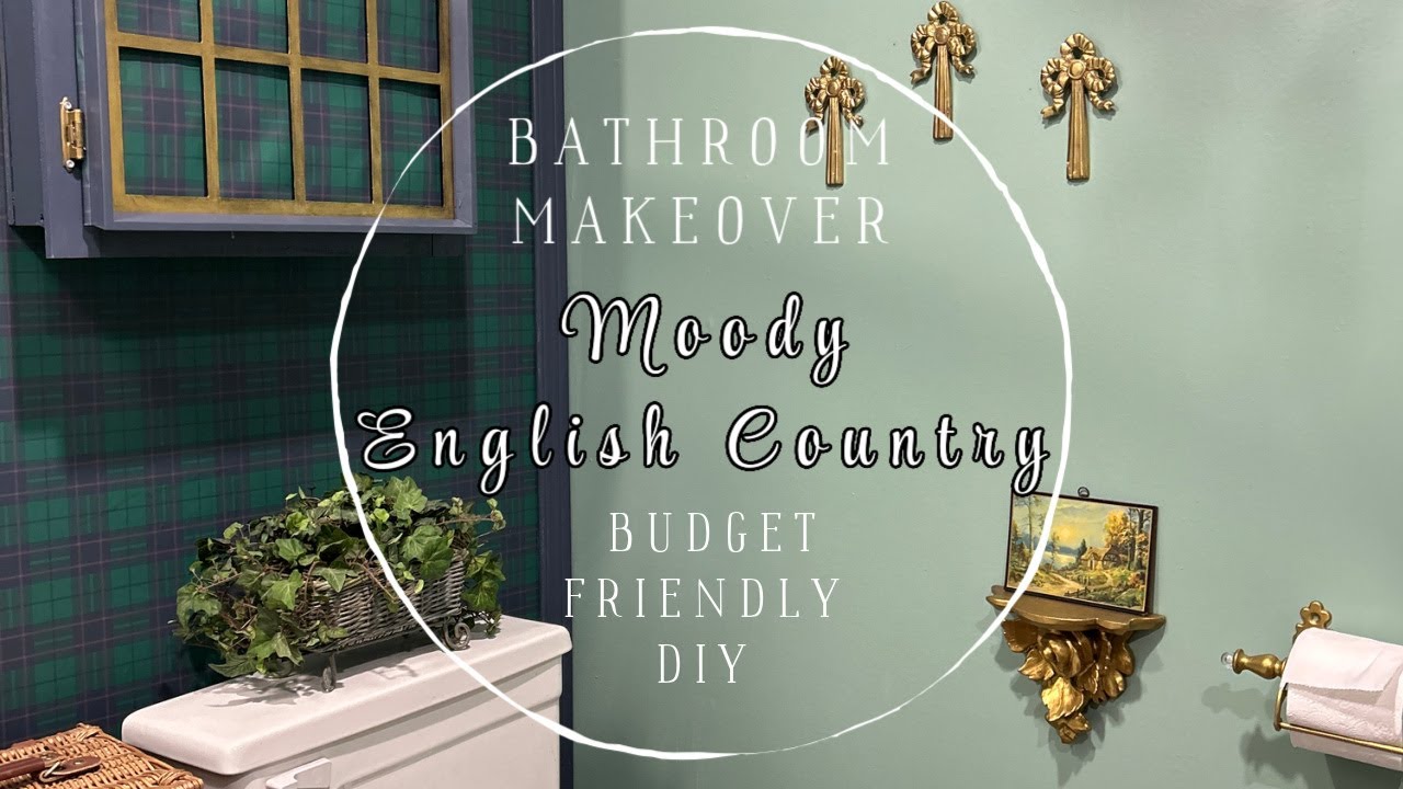 English Country Bathroom Makeover Budget Friendly DIY #beforeandafter #decorating #thrifted