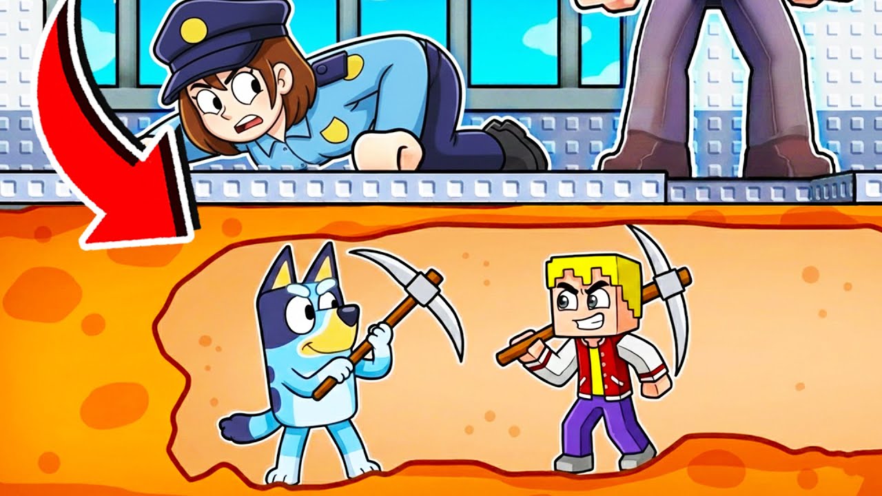 CAVAMOS PARA ESCAPAR DE LA PRISIÓN CON BLUEY POR EL TUNEL SECRETO