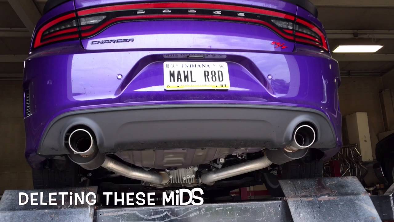 2016 Dodge Charger Scat Pack mid-muffler delete. 440rwhp