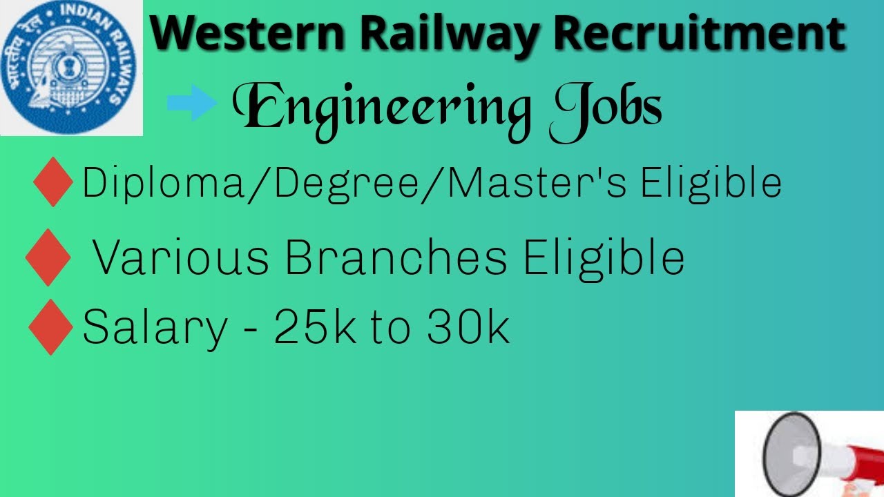 Engg Jobs in Western Railway | Western Railway Recruitment 2020