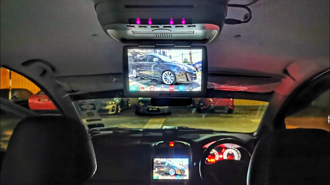 Tutorial sambung Android player ke skrin bumbung Proton Exora / Link Android player to roof monitor