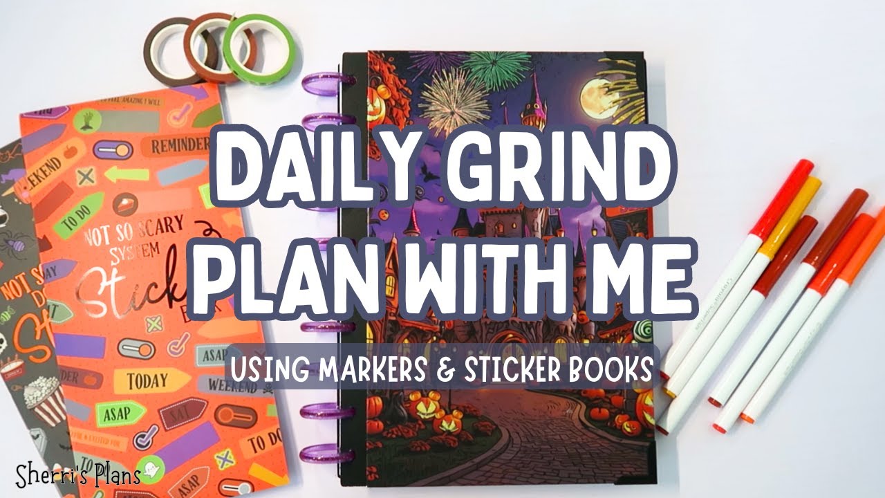 Daily Grind Plan With Me | Not so Scary sticker books