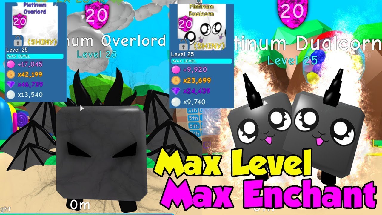 I Made Max Level & Enchant Shiny Platinum Overlord & Dualcorn! INSANE STATS! - Bubble Gum Simulator