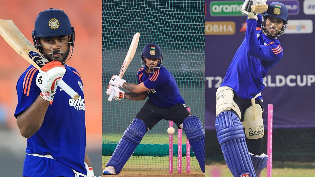 Sanju Samson, Tilak Varma, Ishan Kishan batting Practice In Nets At Ahemdabad 