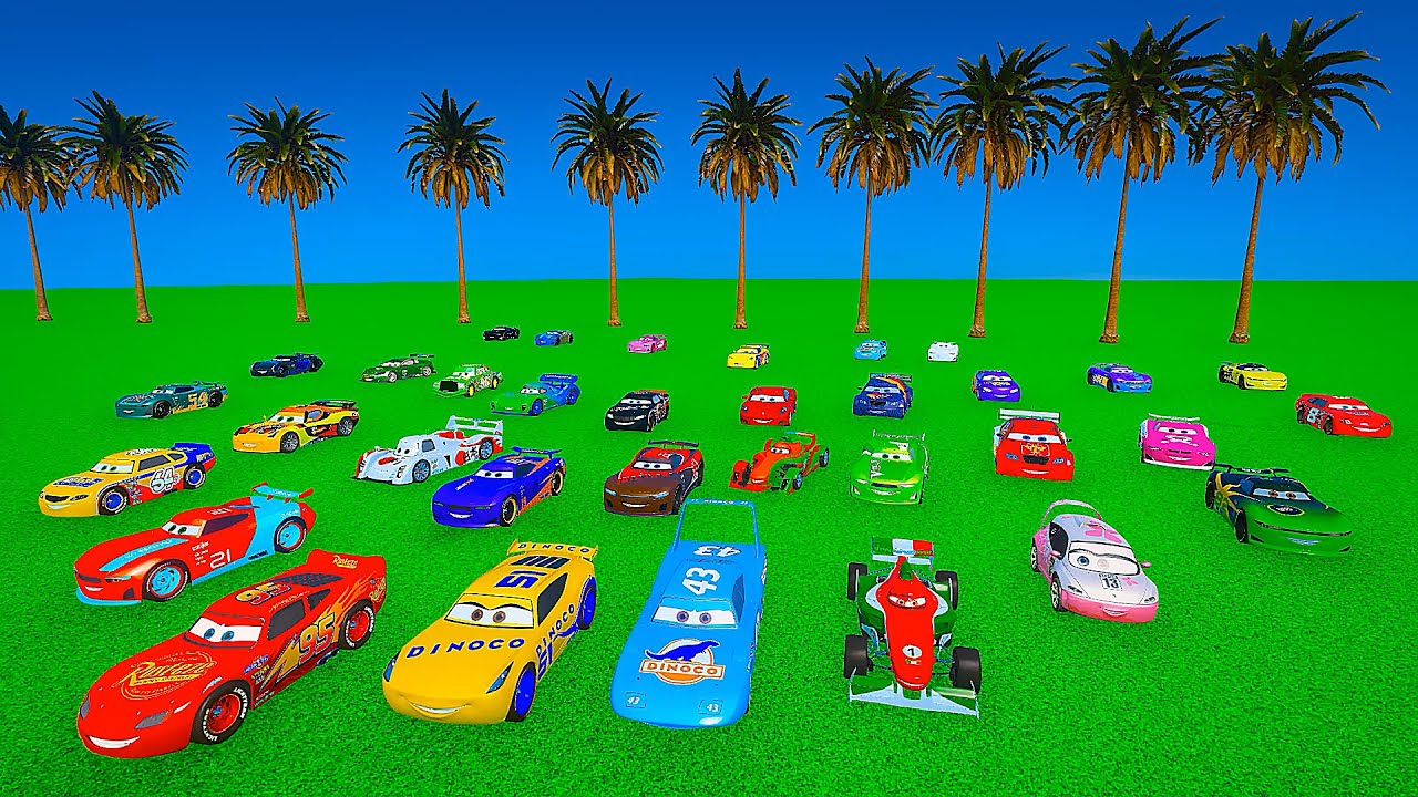 Crazy Cars - Insane Descent McQueen The King Cruz Ramirez Francesco Bernoulli Chick Hicks & Friends