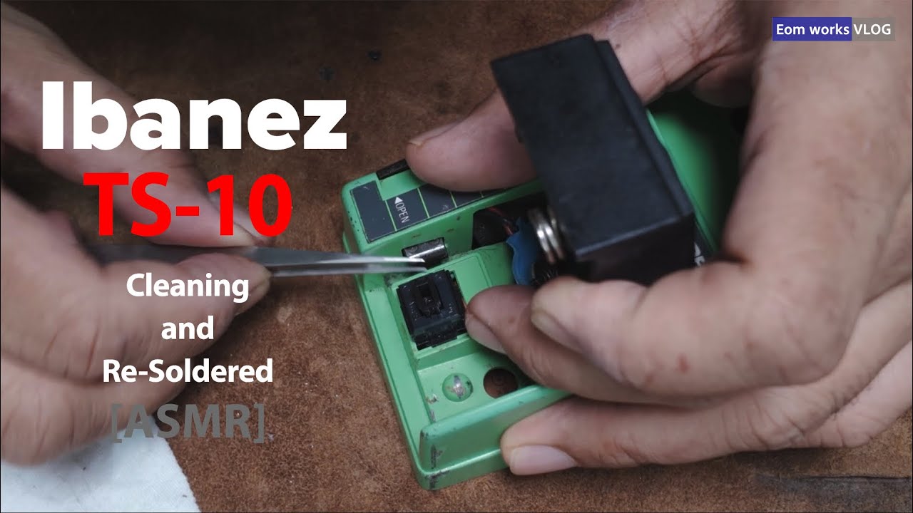 Ibanez TS10 Cleaning Circuit and Re-Soldered some points. [ASMR]