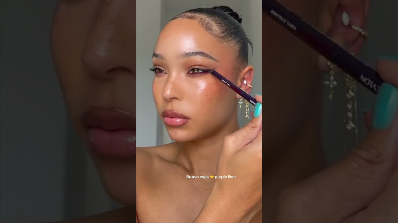 Purple liner💜#makeuptutorial #beauty #eyemakeups #lipcombo #makeuptips #eyeshades #makeup