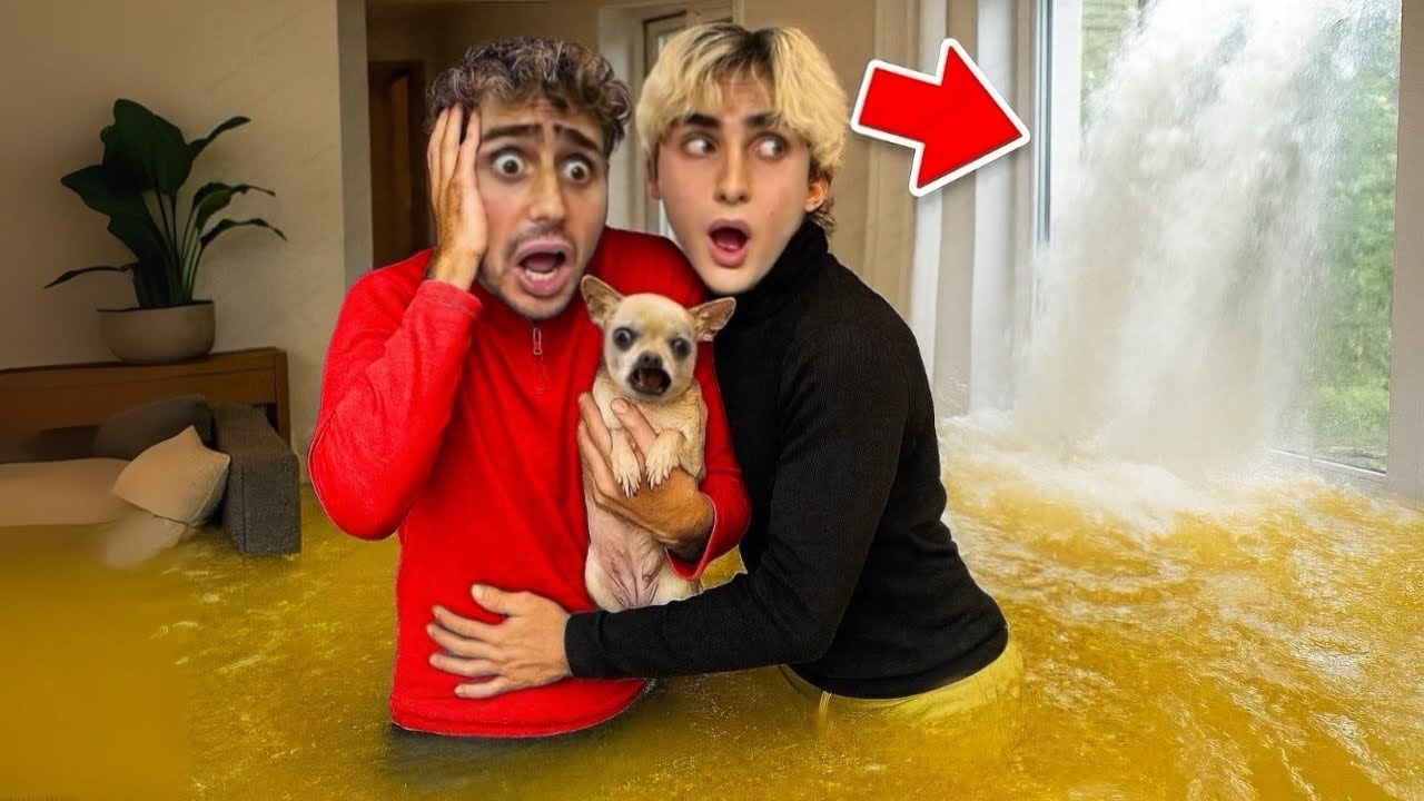 OUR HOUSE IS FLOODED WITH OUR DOG…😭 *destroyed*