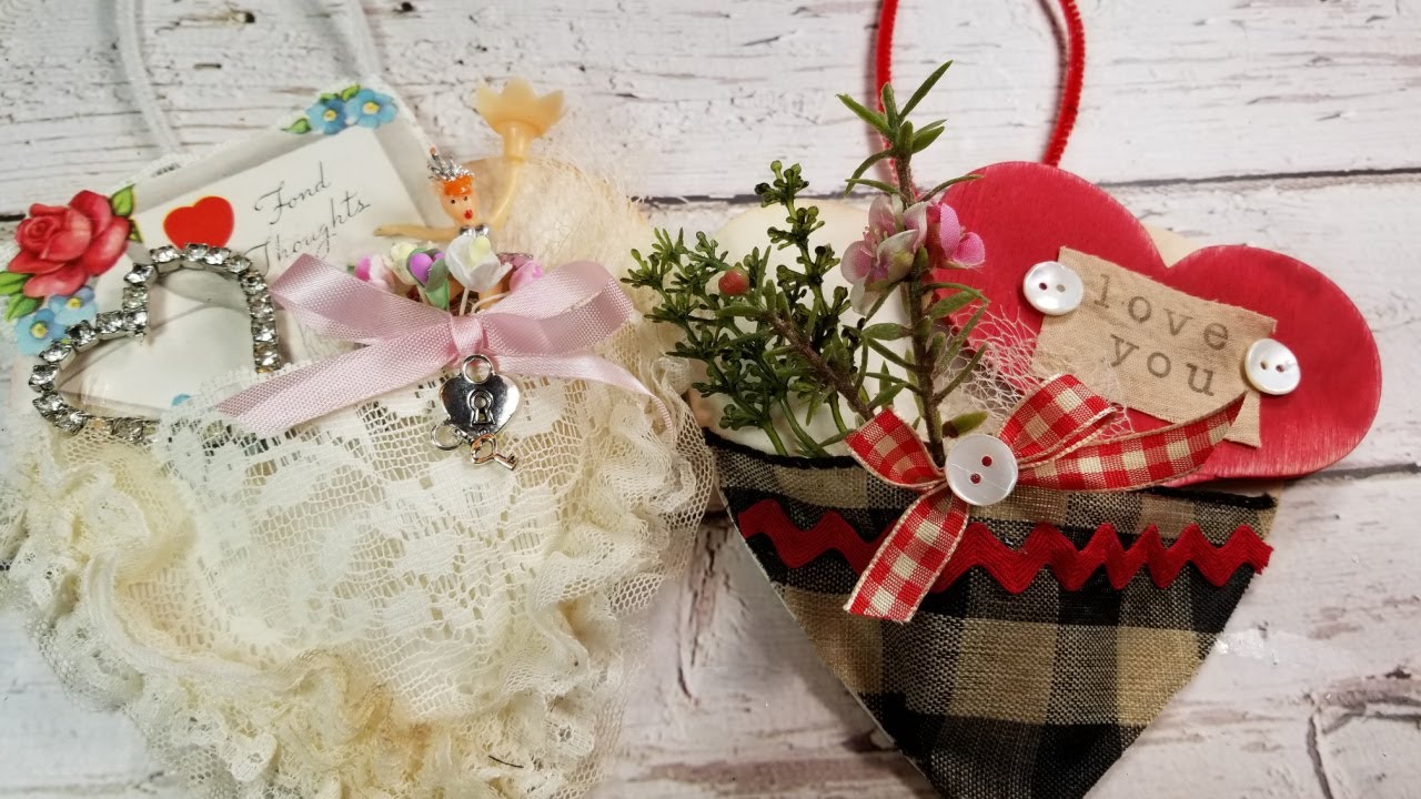 Crafting a Valentine Farm house doorknob pocket HEART & Vintage Valentine heart walk through