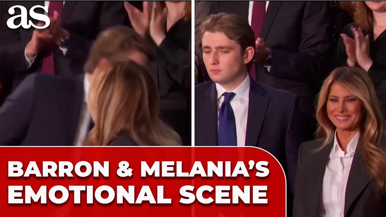 EMOTIONAL SCENE: MELANIA TRUMP greets BARRON ahead of STATE OF THE UNION