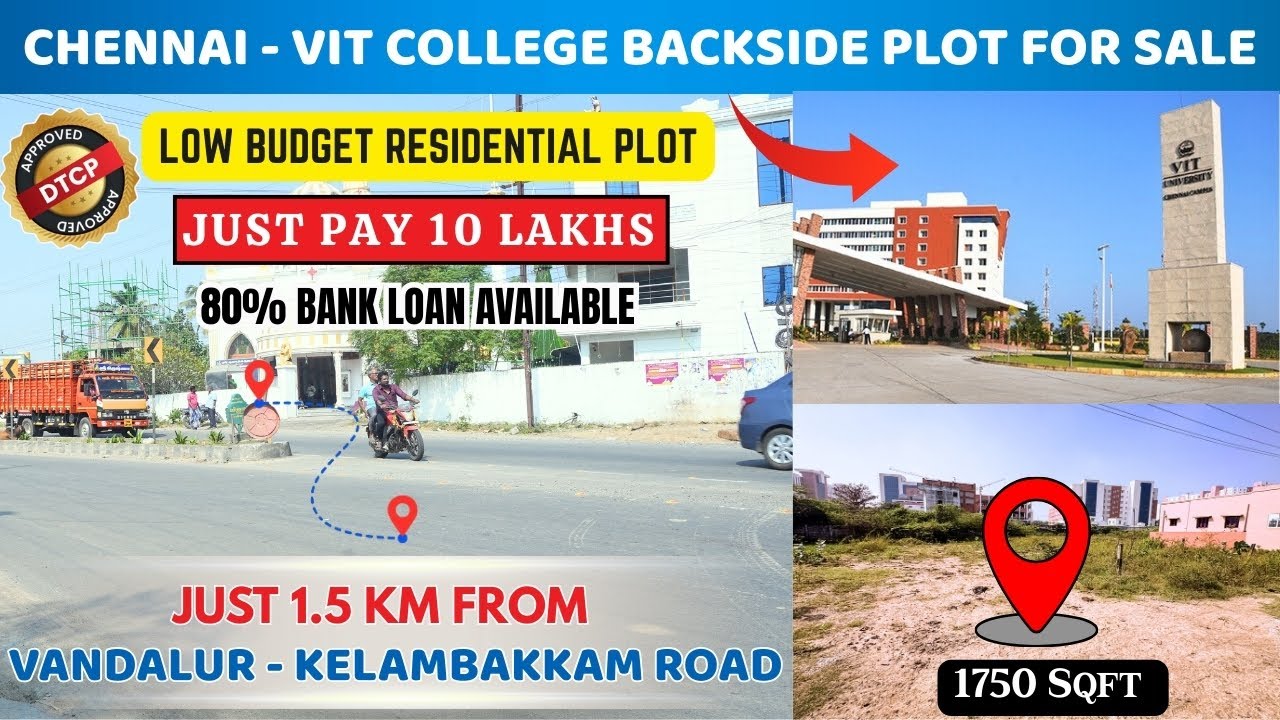 VIT College Backside Residential Plot For Sale -  Vandalur To Kelambakkam Road #vandalur #investment