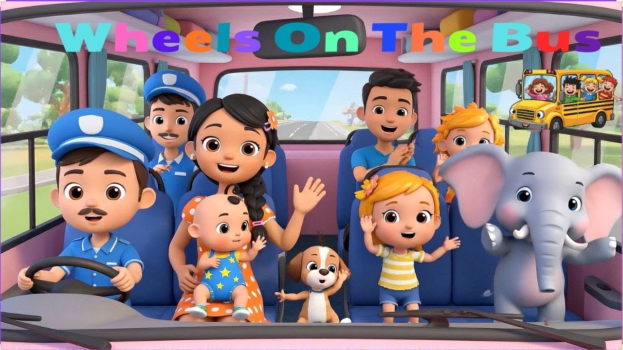 Wheels on the Bus Go Round and Round 🚌 | Kids Rhyme