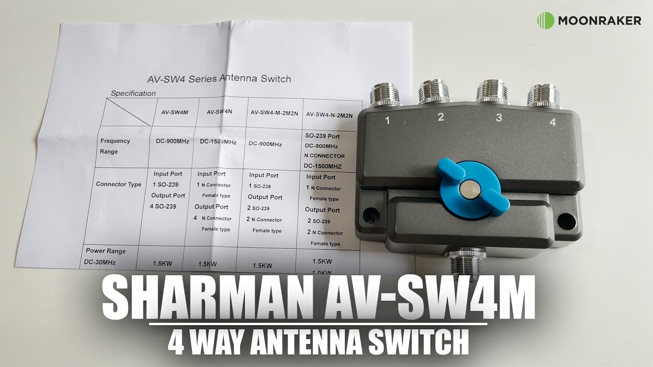SHARMAN AV-SW4M – SO239 4-WAY COAX SWITCH