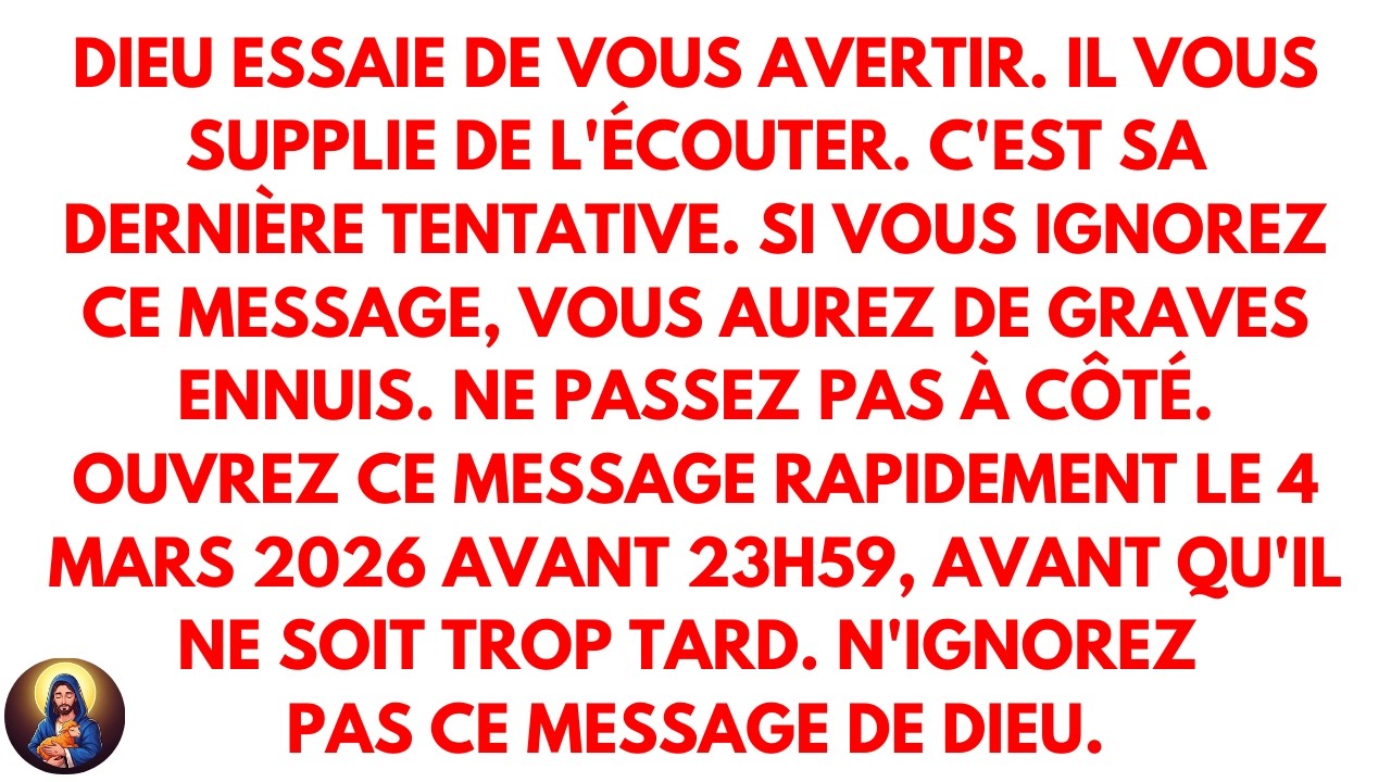 🚨Dieu essaie de vous avertir. Il vous supplie de l'écouter. C'est sa dernière tentative....