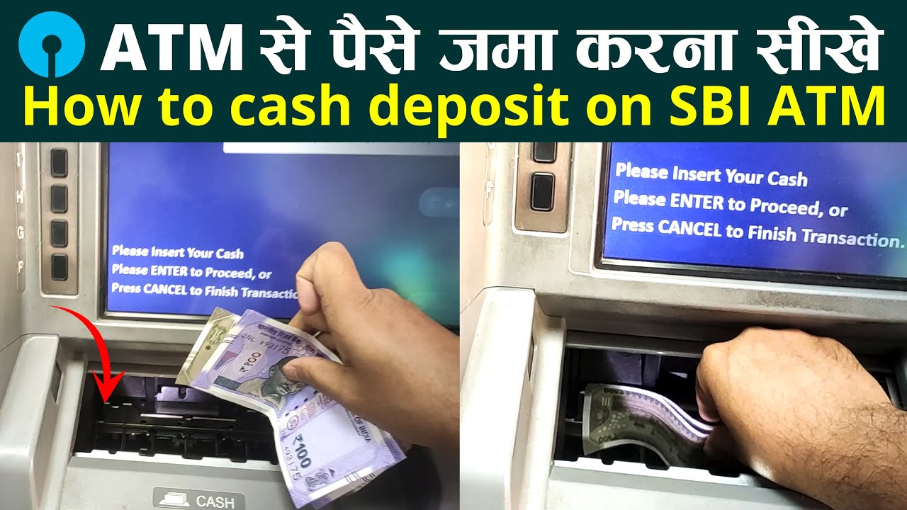 SBI ATM Machine se cash deposit kaise karen | How to deposit money on bank account using atm machine