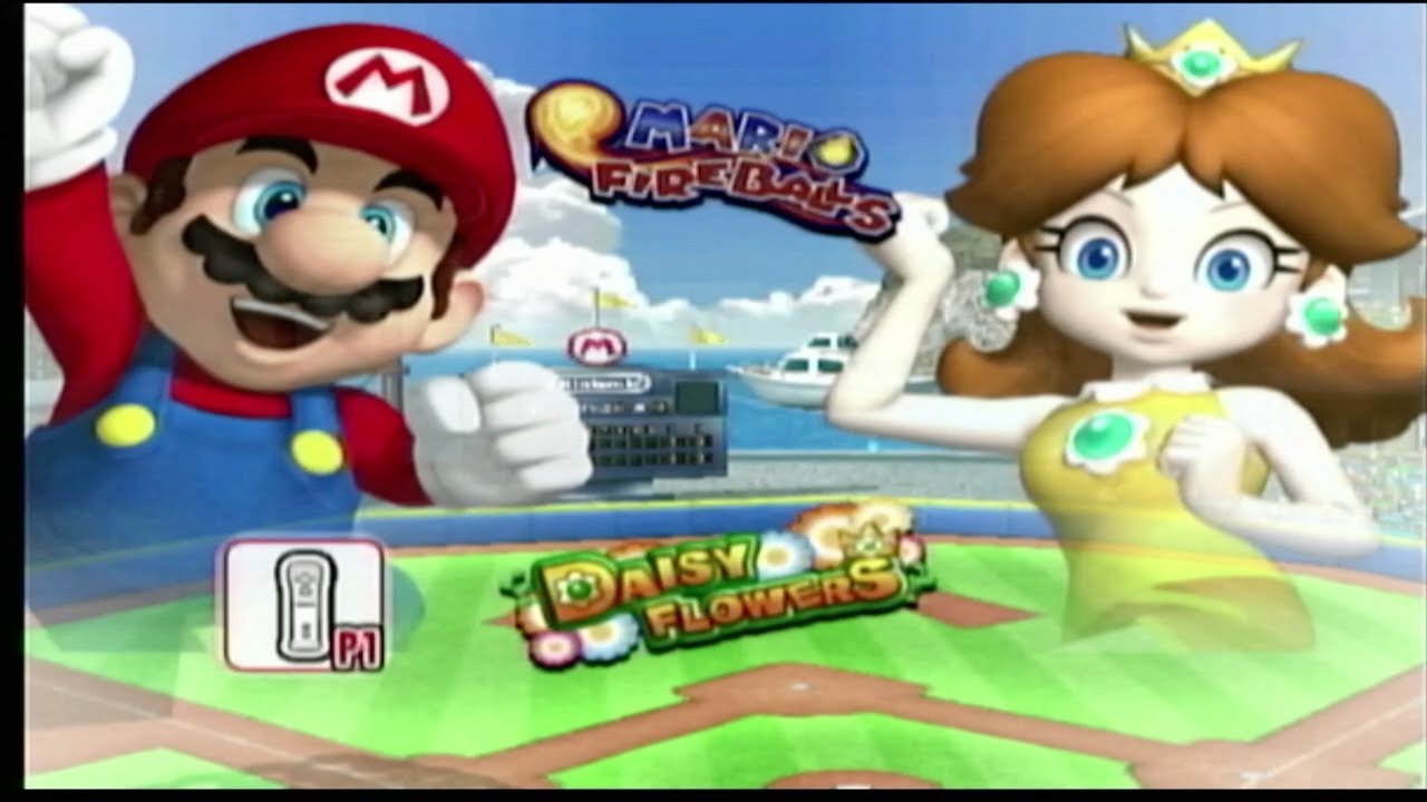 Mario Super Sluggers: Mario Fireballs vs Daisy Flowers Gameplay HD