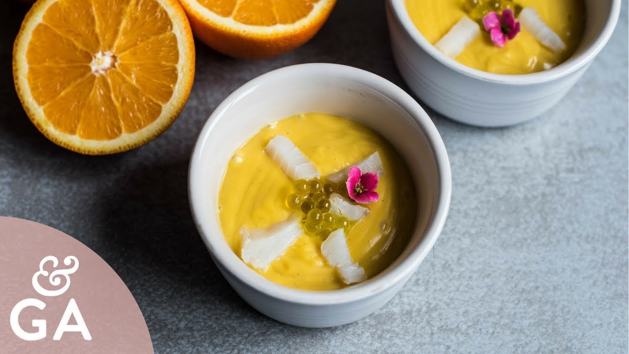 Salmorejo de naranja | Porra de naranja con bacalao