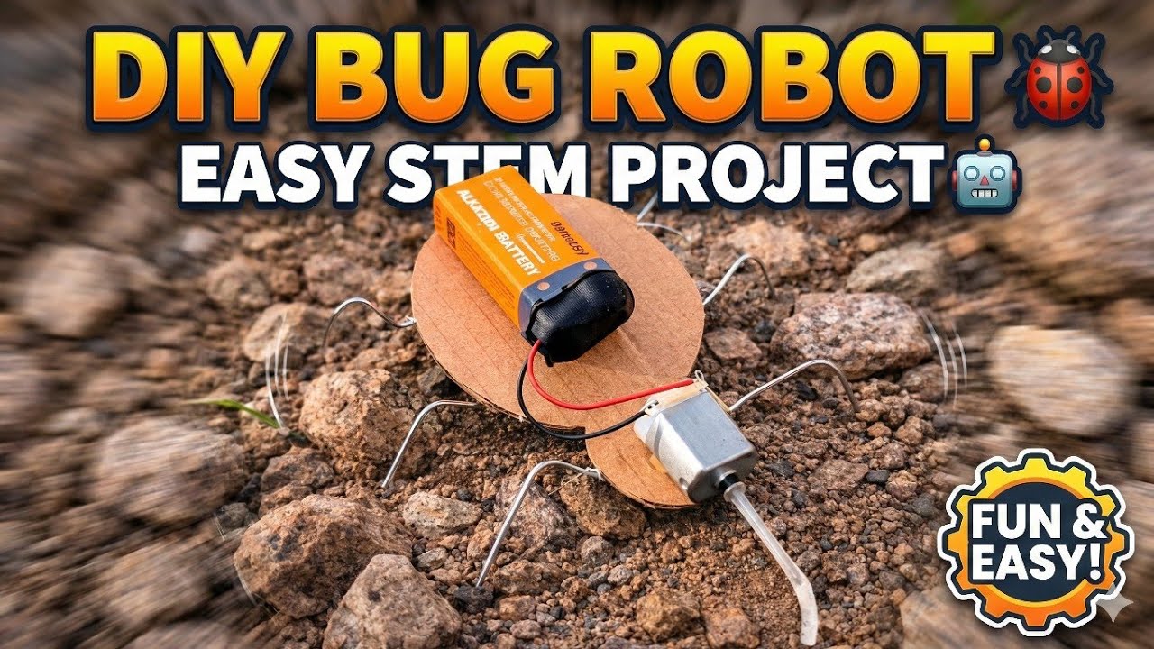 How to Make a Self-Moving DIY Bug Robot 🐞 | Easy STEM Project 🤖