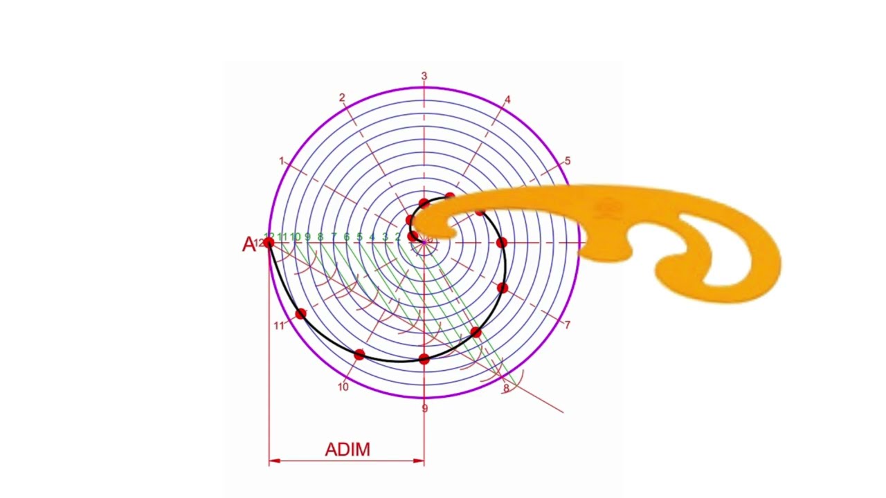 16-Teknik Resimde Arşimet Spirali Çizimi