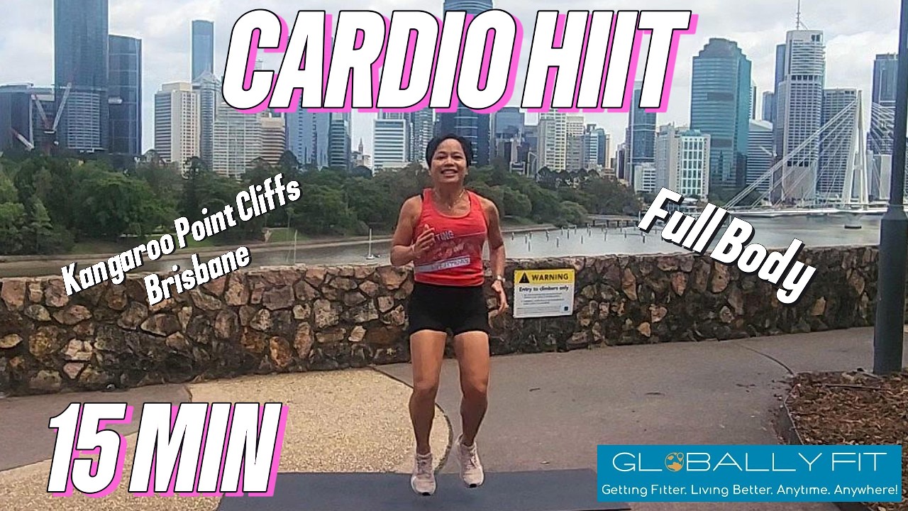 Full Body Cardio HIIT Workout | Outdoor Fat Burning Workout at Kangaroo Point Cliffs
