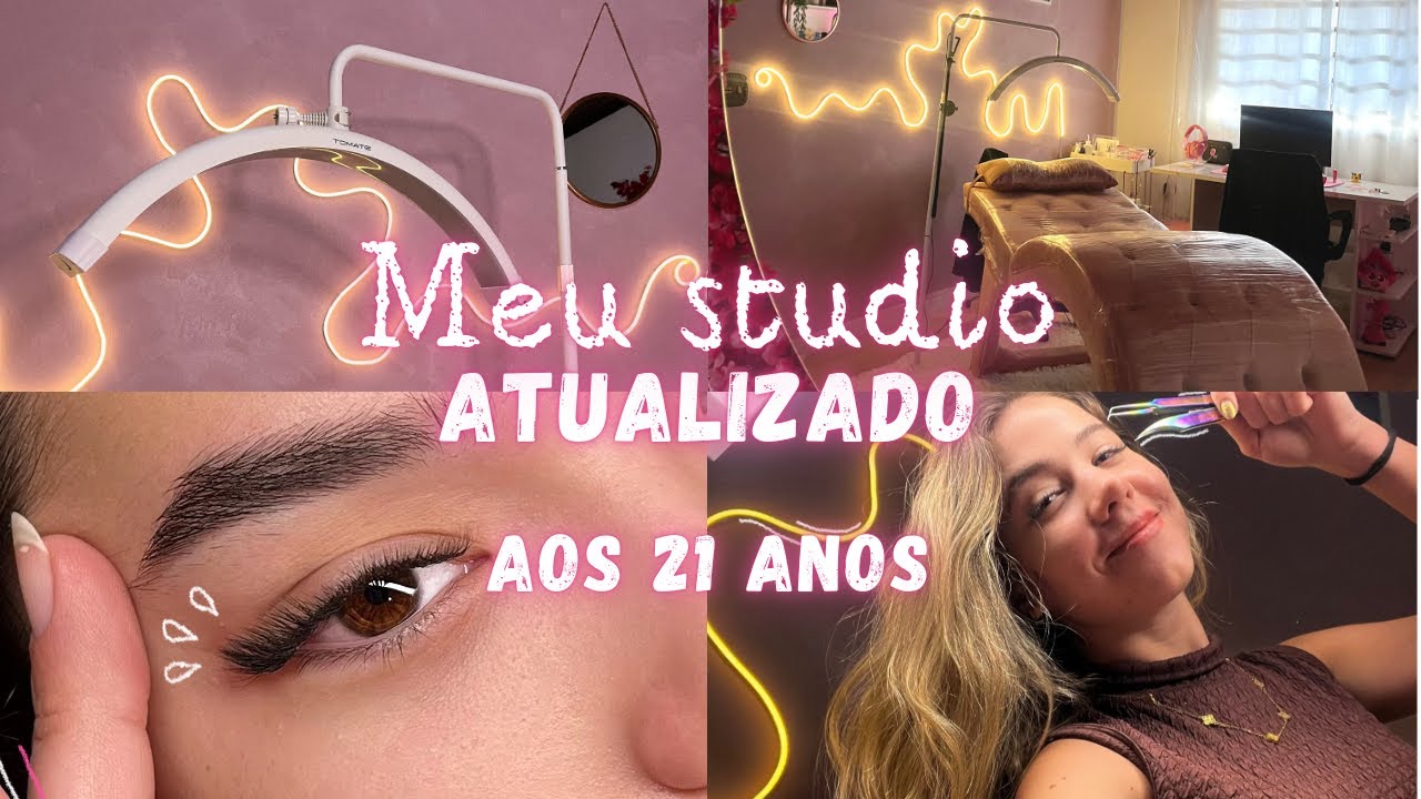 🎀 TOUR ATUALIZADO pelo meu STUDIO DE CÍLIOS EM CASA! | Lash aos 21 anos