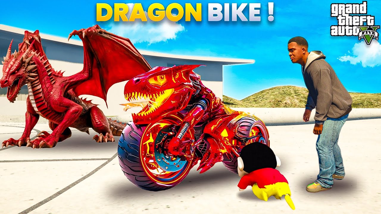 Shin Chan & Franklin Stealing Strongest Powers Fire Red Dragon Super Bike in Gta 5 in Telugu