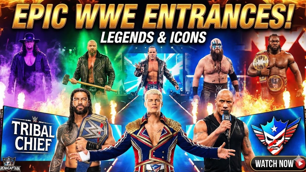WWE Legend & Superstar Entrances Montage Oba Femi to The Deadman: Best WWE Entrances You Can't Miss!